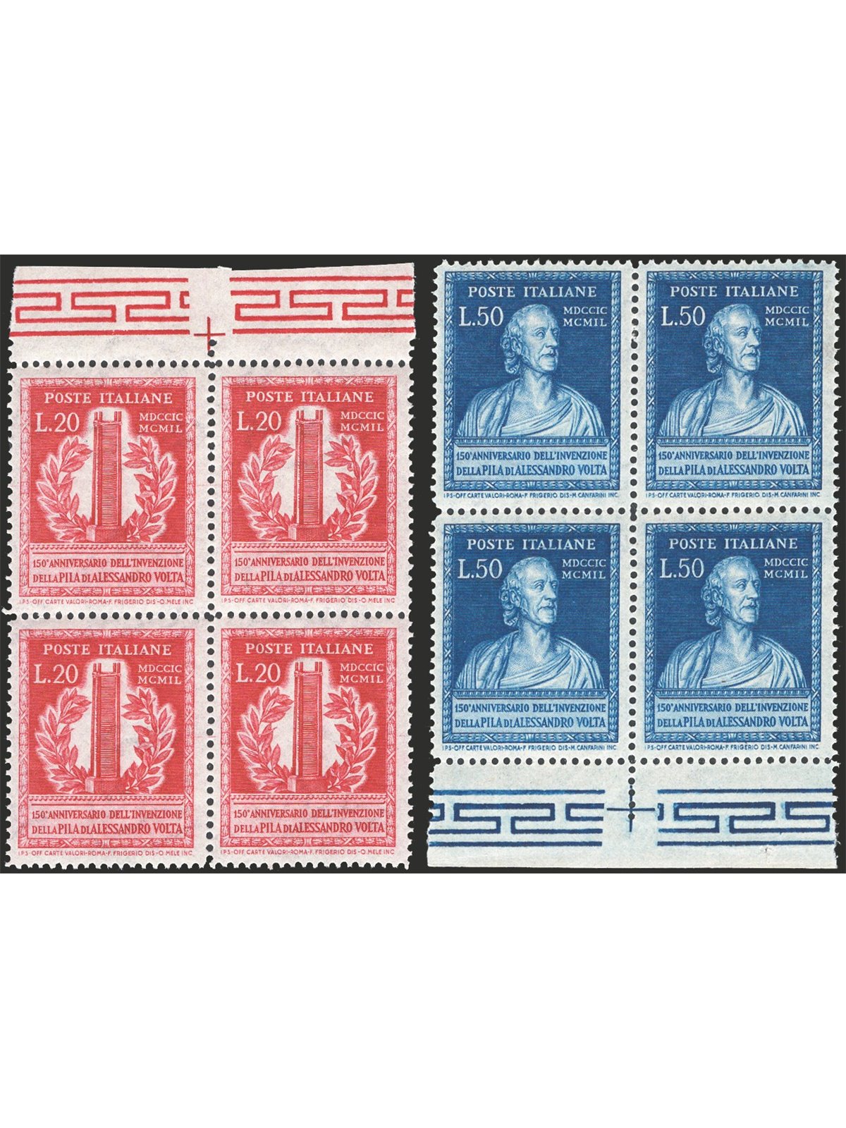 Italia 1949 Volta serie n° 611/12 in quartina Cert. CiBaFil Cat. € 550 (**)