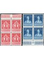 Italia 1949 Volta serie n° 611/12 in quartina Cert. CiBaFil Cat. € 550 (**)