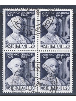 Italia 1949 Cimarosa n° 615 in quartina Cat. € 55 (U)