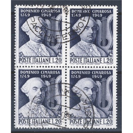 Italia 1949 Cimarosa n° 615 in quartina Cat. € 55 (U)