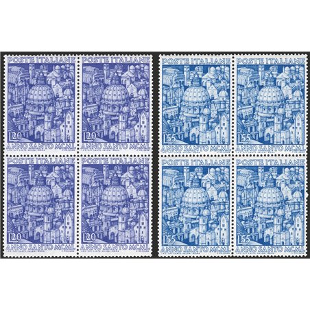 Italia 1950 Anno Santo serie n° 620/21 in quartina Cert. CiBaFil Cat. € 500 (**)