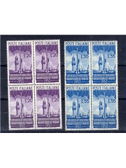 Italy 1950 Radio Broadcasting series no. 623/24 in block of four CiBaFil certificate Cat. € 1,100 (**)