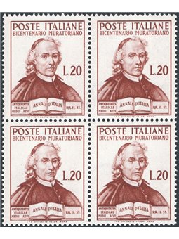 Italia 1950 Muratori n° 625 in quartina Cat. € 37 (**)