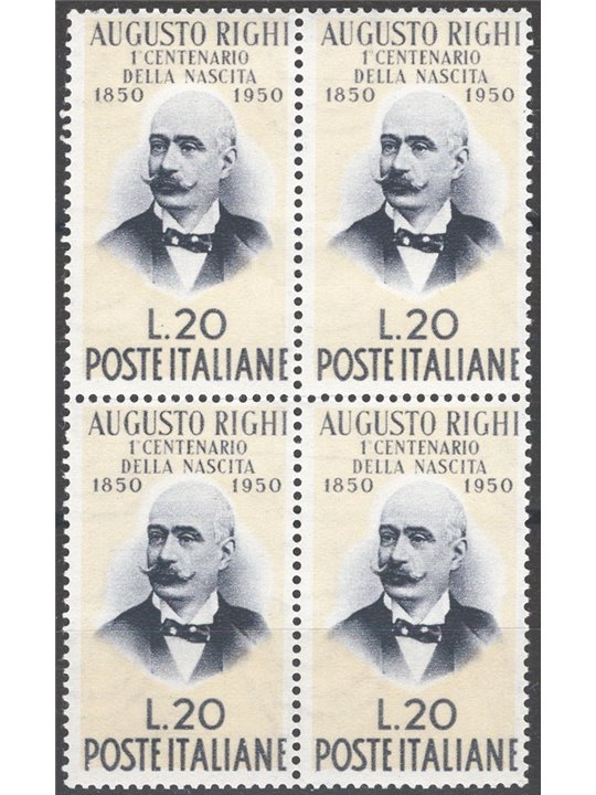Italy 1950 Righi No. 633 in a block of four Cat. €33 (**)