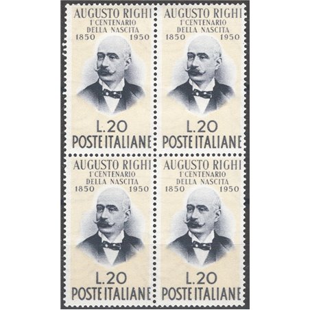 Italia 1950 Righi n° 633 in quartina Cat. € 33 (**)