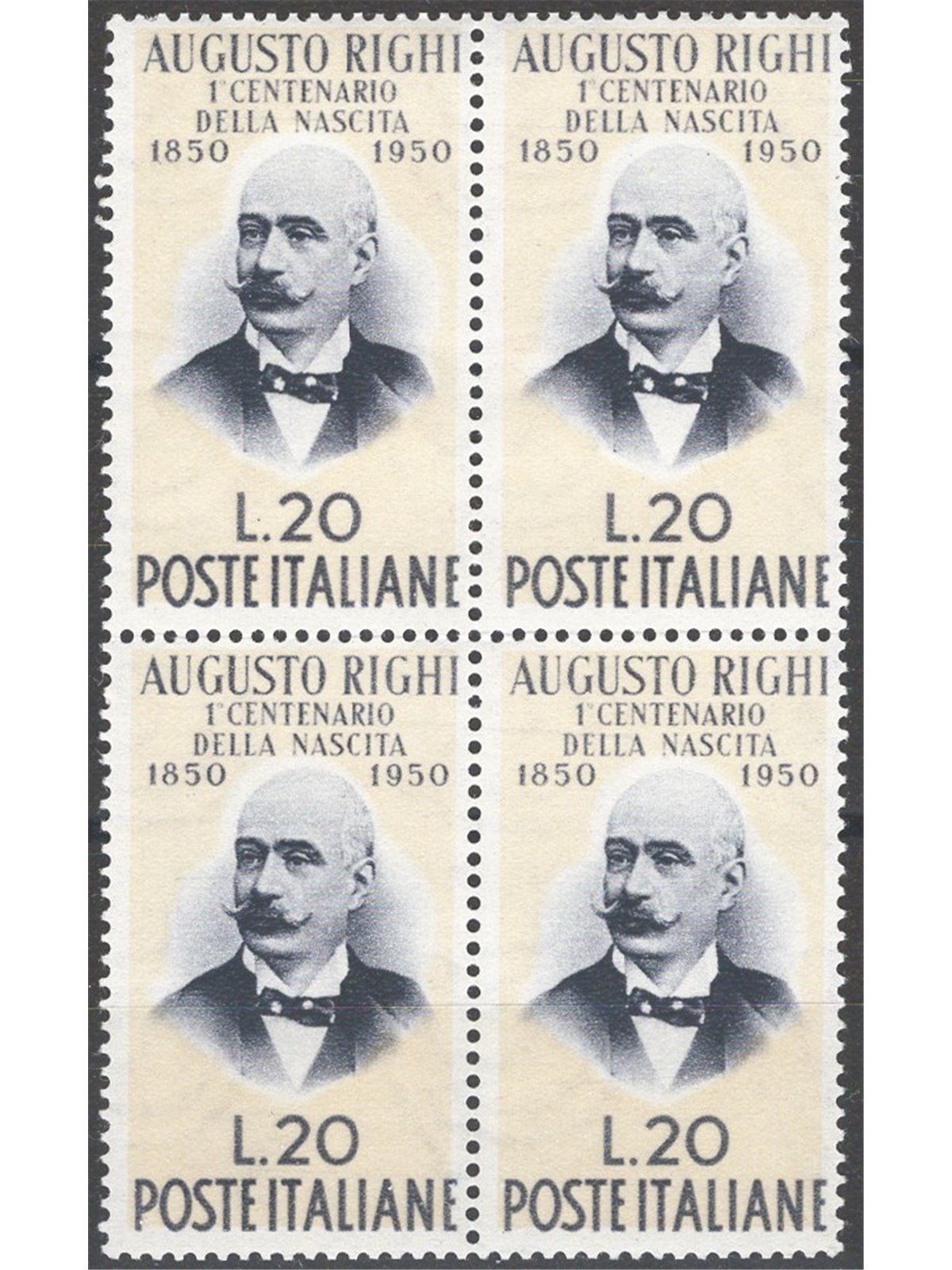 Italia 1950 Righi n° 633 in quartina Cat. € 33 (**)