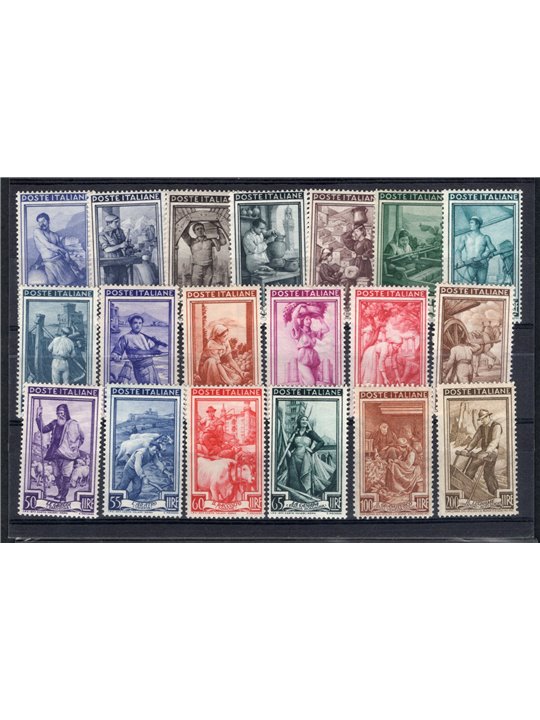 Italia 1950 Italia al Lavoro serie n° 634/52 Cert. CiBaFil Cat. € 260 (**)