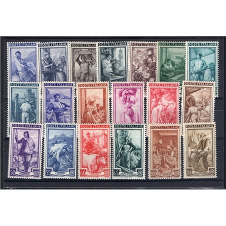 Italia 1950 Italia al Lavoro serie n° 634/52 Cert. CiBaFil Cat. € 260 (**)