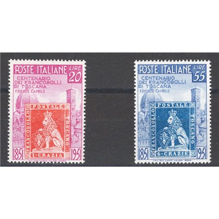 Italia 1951 Toscana serie n° 653/54 Cat. € 60 (**)