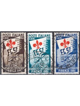Italy 1951 Ginnici series no. 661/63 Biondi certificate Cat. €2,250 (U)