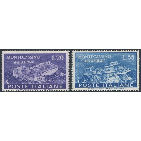 Italia 1951 Montecassino serie n° 664/65 Cat. € 110 (**)