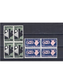 Italia 1951 Triennale di Milano serie n° 666/67 in quartina Cert. CiBaFil Cat. € 300 (**)