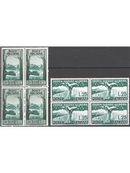 Italy 1951 Trees series no. 680/81 in block of four Cat. €50 (**)