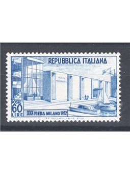 Italy 1952 Milan Fair 60 £ light blue No. 685a 14x13¾ perforation Cat. € 80 (**)
