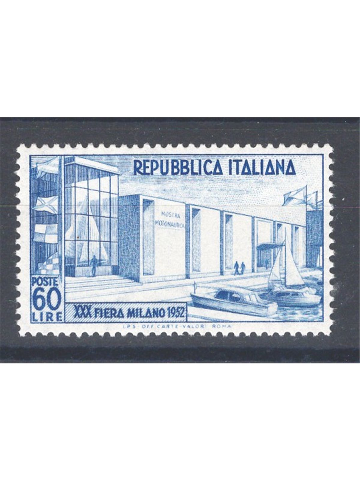 Italy 1952 Milan Fair 60 £ light blue No. 685a 14x13¾ perforation Cat. € 80 (**)