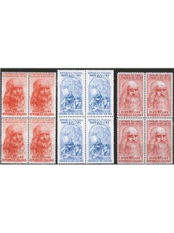 Italia 1952 Leonardo da Vinci serie n° 686/88 in quartina Cat. € 150 (**)