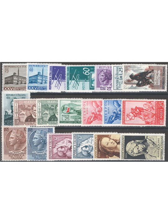 Italia 1954 Annata completa serie n° 733/52 Cat. € 220 (**)