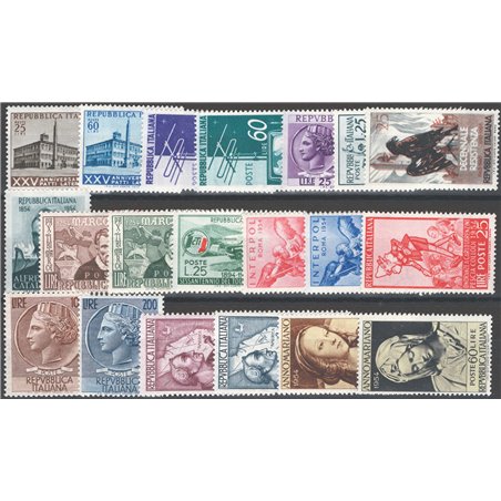 Italy 1954 Complete year series No. 733/52 Cat. €220 (**)