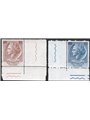 Italia 1954 Turrita formato grande filigrana ruota serie n° 747/48 angolo di foglio Cert. CiBaFil Cat. € 180 (**)
