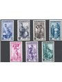 Italia 1955/57 Italia al lavoro con fil. stelle serie n° 754/60 Cat. € 150 (**) 