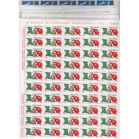 Italy 1965 Complete year in sheets No. 990/1011 Cat. €250 (**)