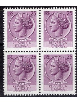 Italia 1970 Autostrade S.P.A. bustina in cellophane con quartina del 25 £ Siracusana usata come resto da 100 £ (**)