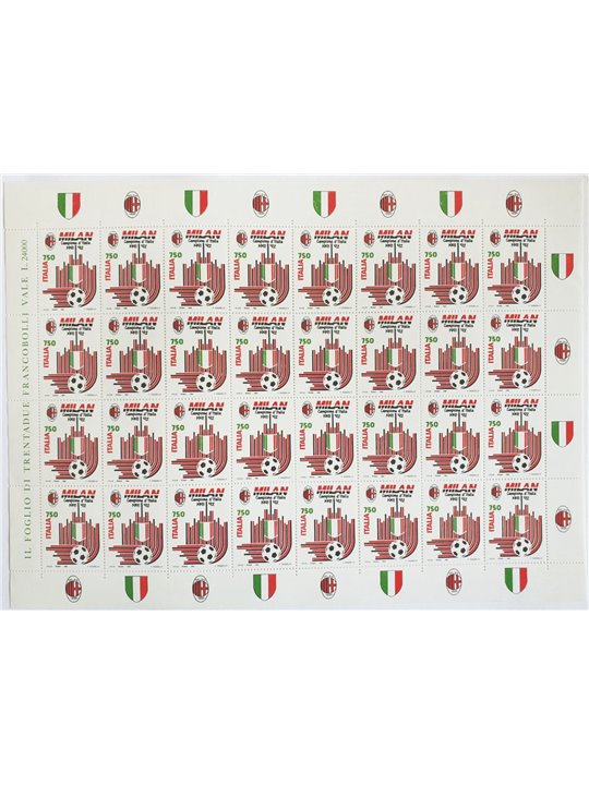 Italia 1992 Milan campione il foglio n° 2014 (**)