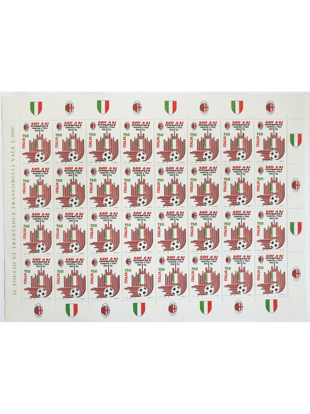 Italy 1992 Milan Champions sheet no. 2014 (**)