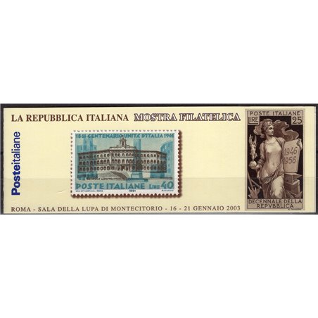 Italy 2003 Montecitorio Philatelic Exhibition booklet no. 25 Cat. €120 (**)