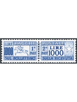 Italy 1954 Postal parcels ‘Cavallino’ 1,000 £ 13¼ per comb with excellent centring No. 81 certified by CiBaFil and L. Raybaudi c
