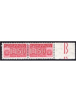 Italia 1966 Pacchi in concessione 150 £ su carta fluorescente n° 16A Cert. Giordani (**)