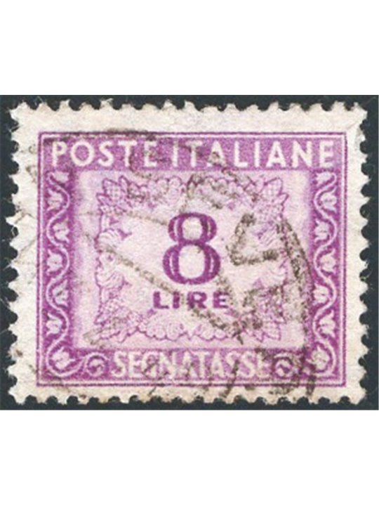 Italia 1956 Segnatasse 8 £ lilla con filigrana stelle n° 112 Cat. € 250 (U)