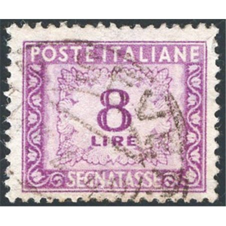 Italia 1956 Segnatasse 8 £ lilla con filigrana stelle n° 112 Cat. € 250 (U)