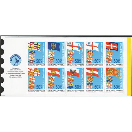 Italy 1993 Lega Nord private issues: Pontida Oath – the booklet featuring the ‘Flags’ series (10 values) (**)