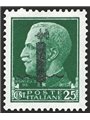 1944 RSI Imperiale 25 c. verde con soprast. in nero tipo "l" n° 490A. Firm. Raybaudi Cat. € 250 (**)