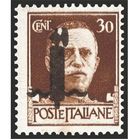 1944 RSI Imperiale 30 c. brown with ‘l’-type overprint in black no. 492A Cat. €250 (**)