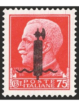 1944 RSI Imperial 75 c. carmine with ‘l’-type overprint in black no. 494C Cat. €250 (**)