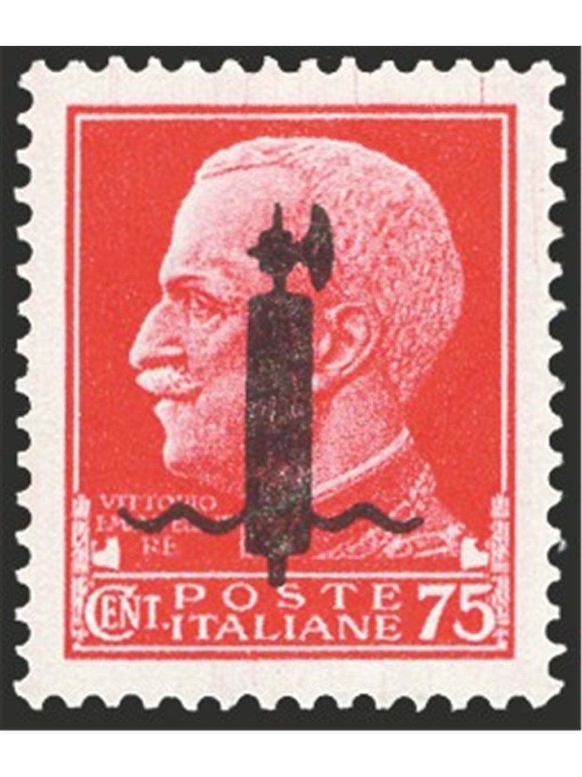 1944 RSI Imperial 75 c. carmine with ‘l’-type overprint in black no. 494C Cat. €250 (**)