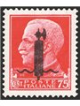 1944 RSI Imperiale 75 c. carminio con soprast. tipo "l" in nero n° 494C Cat. € 250 (**)