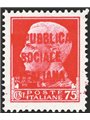 1944 RSI Imperial 1.25 £ ‘m’-type overprint in red no. 494BA Cert. Biondi Cat. €900 (**)