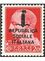 1944 RSI Imperial 20 c. with overprint and ‘Giulio Cesare’ band No. 495/A Cert. Biondi Cat. €1,125 (**)