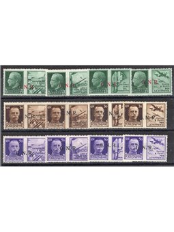 1944 RSI War Propaganda overprinted in Brescia 2nd type and in Verona series no. 13/24 certified by Biondi Cat. €750 (**)
