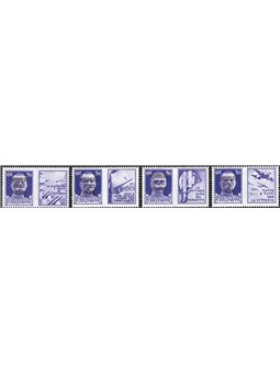 1944 RSI War Propaganda – the 4 denominations of 50 c. violet with local machine-printed overprint from Turin characters closer 