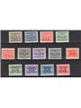 1944 RSI Postage Due stamps with Verona G.N.R. overprint series no. 47/59. Various signatures. Apicella cert. Cat. €3,750 (**)