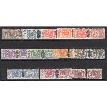 1945 Lieutenantship Postal Packages overprint series no. 48/59 Cert. Biondi Cat. €450 (**)