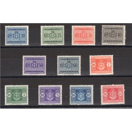 1945 Lieutenantship Postage Due wheel watermark series no. 86/96 Cert. CiBaFil Cat. €250 (**)