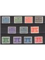 1945 Luogotenenza Segnatasse filigrana ruota serie n° 86/96 Cert. CiBaFil Cat. € 250 (**)