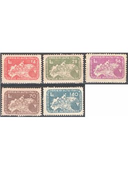 1945 Luogotenenza Coralit Ciclista serie n° 8/12 Cert. CiBaFil Cat. € 320 (**)