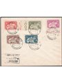 1945 Luogotenenza Servizi Privati Autorizzati Coralit Ciclista serie n° 8/12 su busta filatelica annullata l'ultimo giorno del s