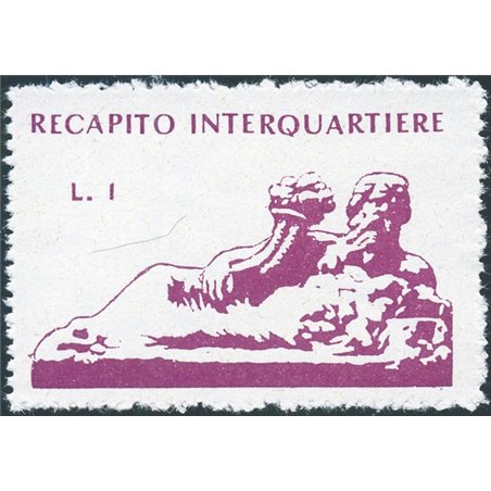 1943 Lieutenantship German Occupation of Naples Rec. Clear inter-district decal